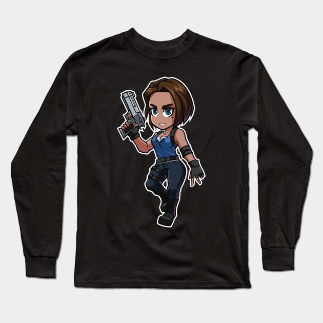 Jill Valentine Chibi RE3 Remake Long Sleeve T-Shirt by Xar623